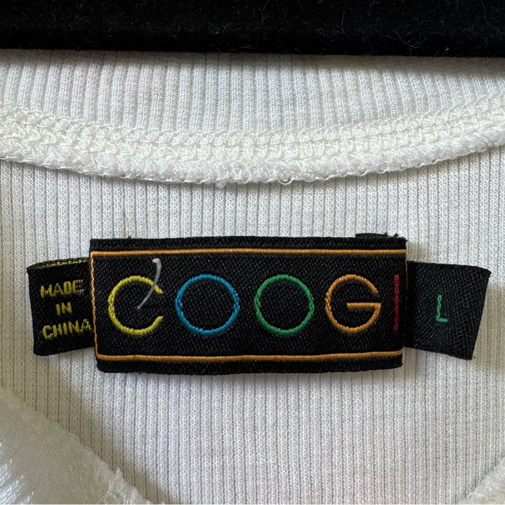 COOGI women’s white ribbed beaded sequin short sleeve Y2K t-shirt - Picture 5 of 6